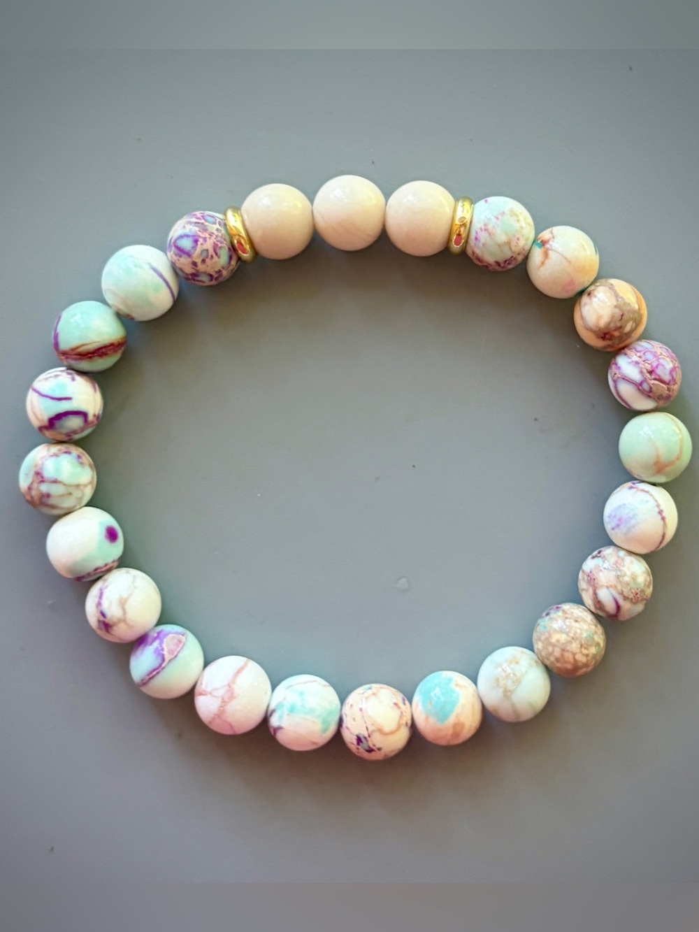 Galaxy Sea Sediment Jasper Handcrafted Bead Bracelet